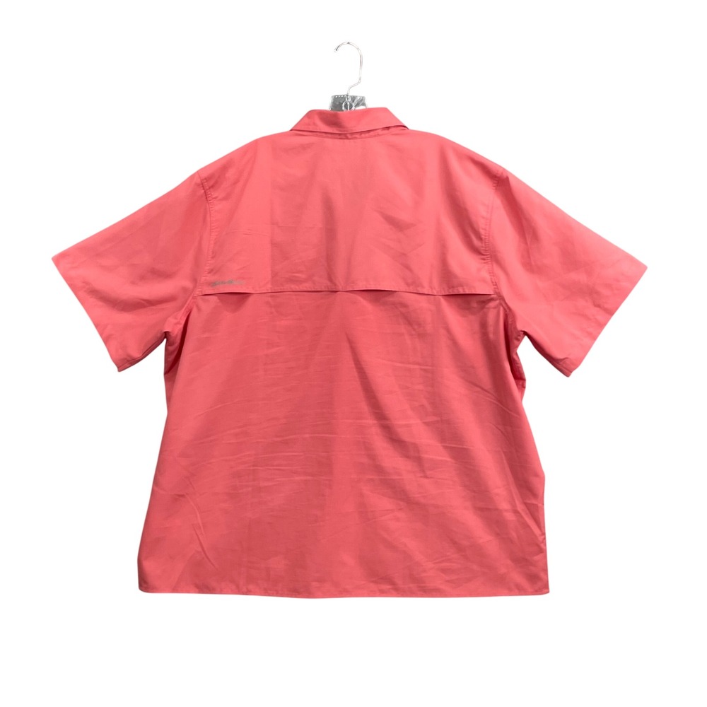 Eddie Bauer Fishing Shirt Men XXL Coral Pink Ripstop Vented Hiking Gorpcore Camp - Picture 2 of 10